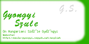 gyongyi szule business card